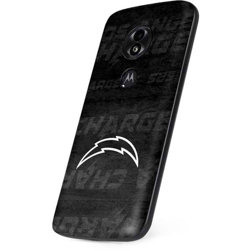 NFL Los Angeles Chargers Black & White Moto E5 Play Skin